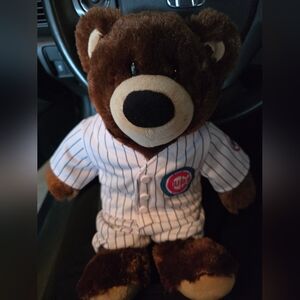 BABW Chicago cubs bear. Striped measures 14.5-16 inches tall.